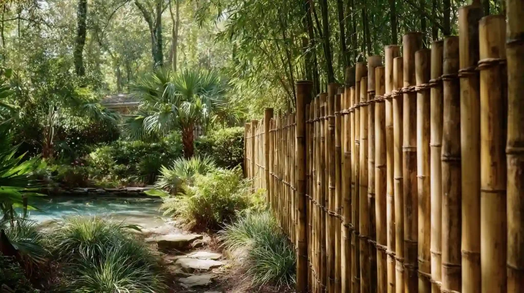 bamboo style of privacy fence